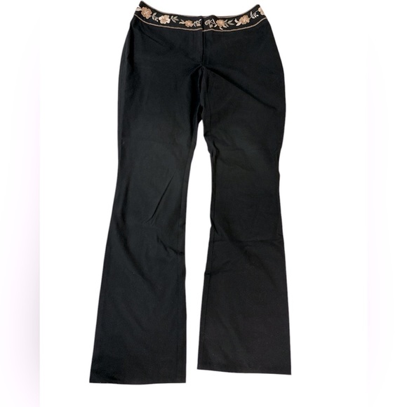 INC International Concepts Pants - INC International Concepts Black Embroidered Slacks
